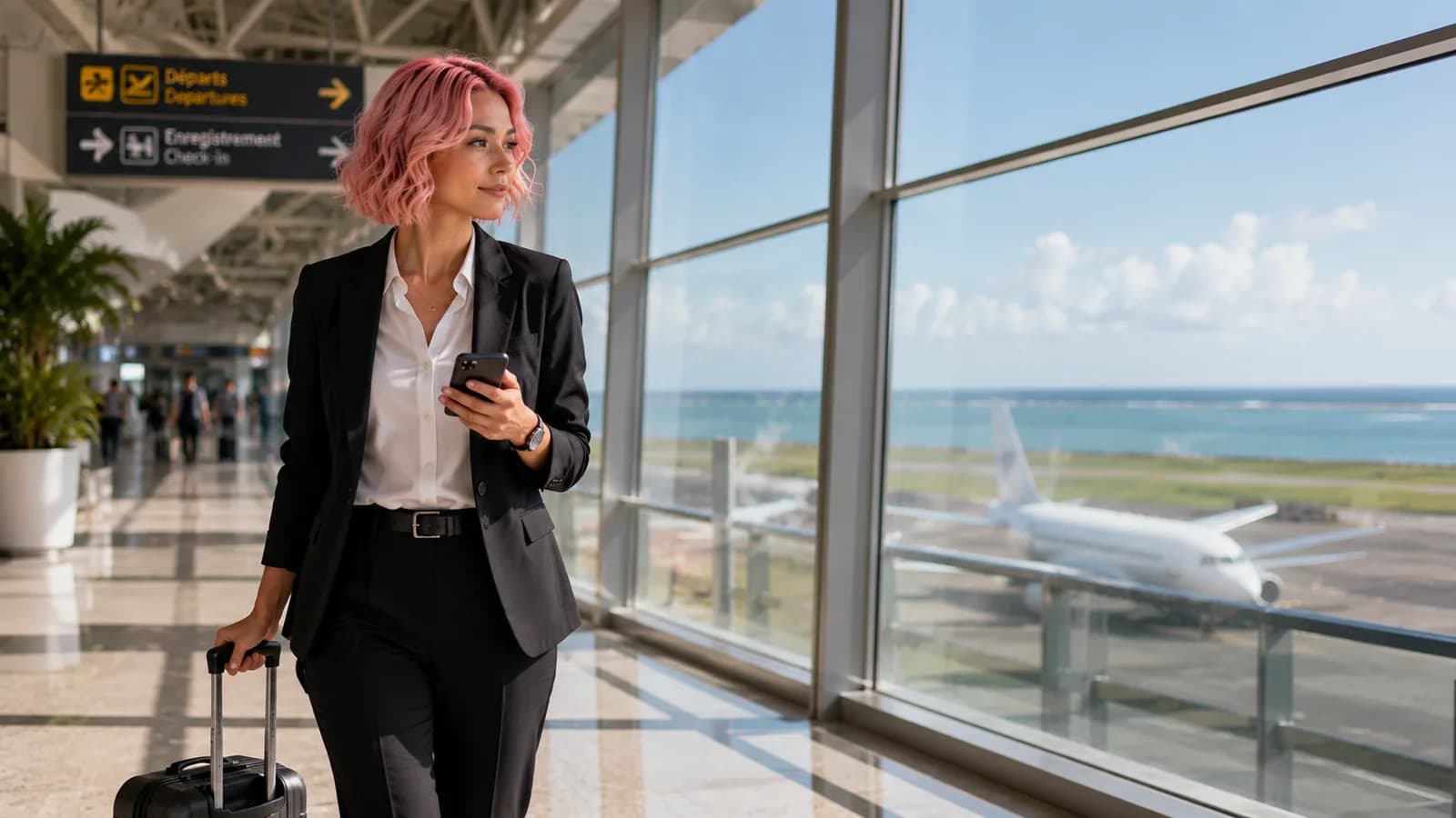 Professionnelle YaniPay en déplacement — paiements et comptes pro où que vous soyez